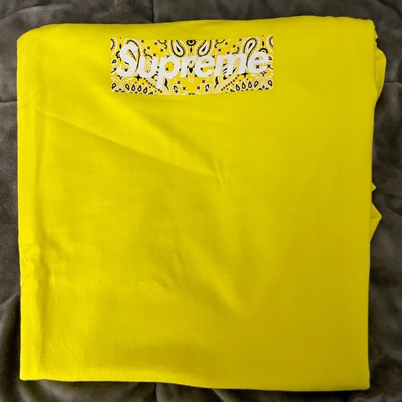 Yellow Supreme Hoodie Yellow Bandana Box Logo Hoodie Supreme